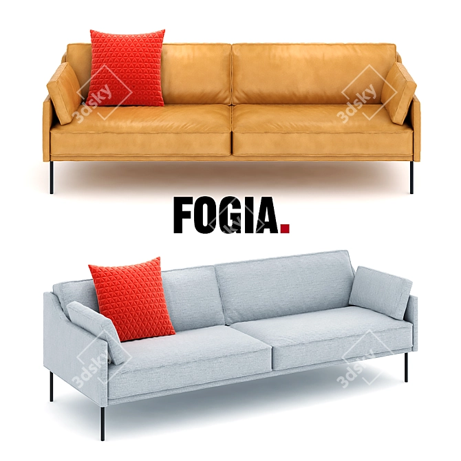 Elegant and Modern Dini Sofa 3D model image 2