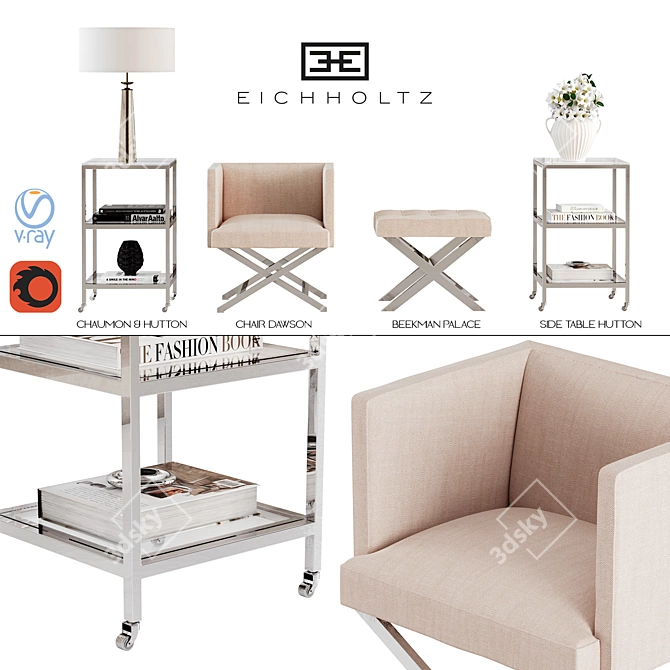 Eichholtz Furniture Collection - Luxury Décor Set 3D model image 1