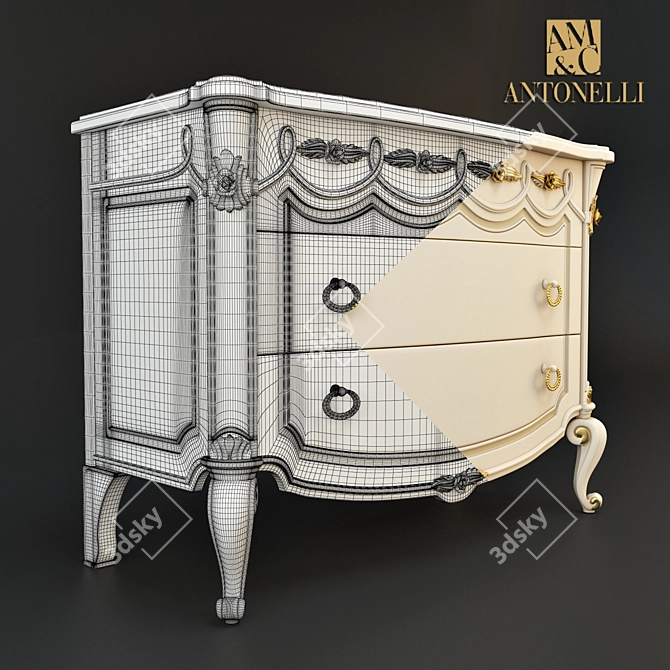 Antonelli Moravio Charme Mirror and Dresser Set 3D model image 3