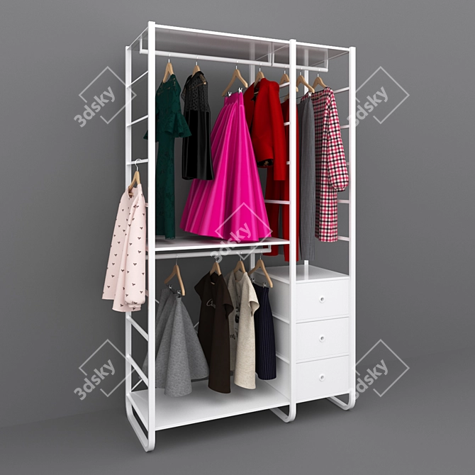 Sleek Elvarli Clothes Rack 3D model image 1