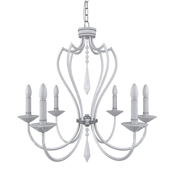Elegant Pimlico Dark Bronze Chandelier 3D model image 2