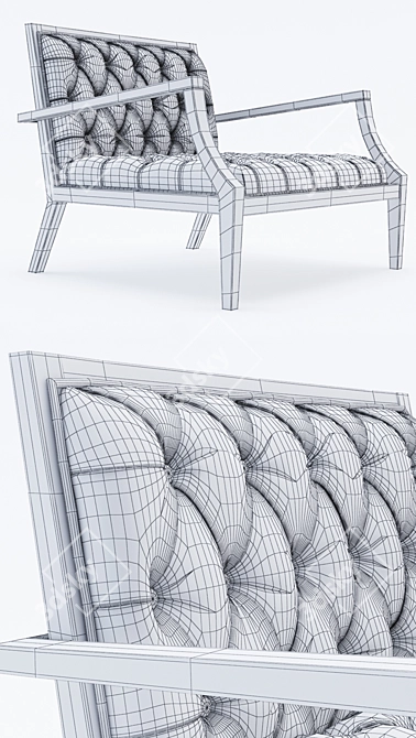 Title: Frigerio Dona Vittoria Armchair - Elegant Italian Design 3D model image 3