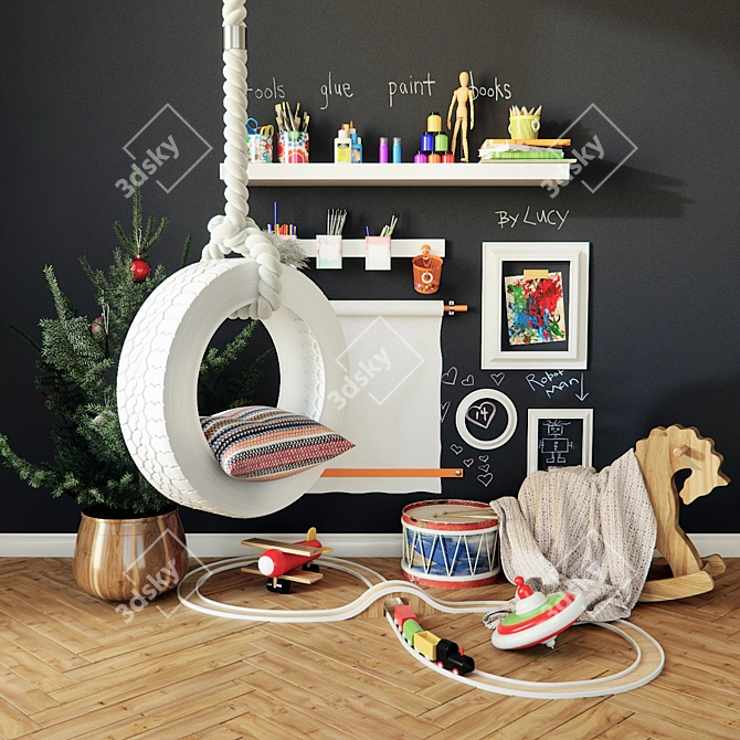 Playful Paradise: Children's Room Decor 3D model image 1