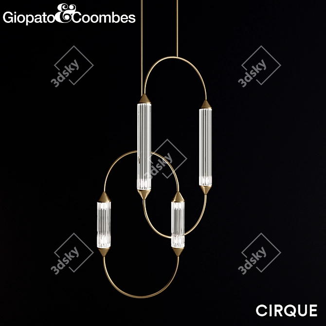 Elegant Brass Thread Lamp 3D model image 1