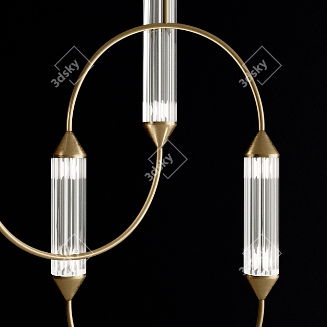 Elegant Brass Thread Lamp 3D model image 2