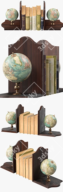 Global Voyage Bookends 3D model image 2