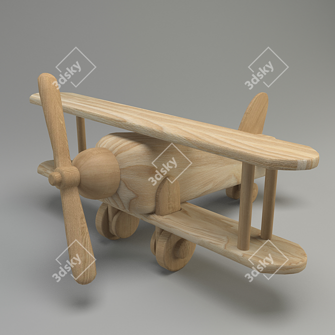 'Sky Soarer' Wooden Toy Plane 3D model image 1