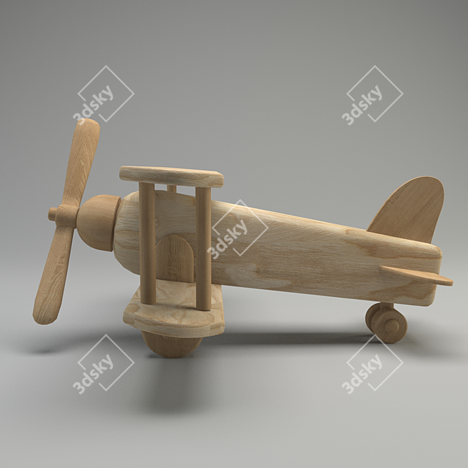 'Sky Soarer' Wooden Toy Plane 3D model image 2