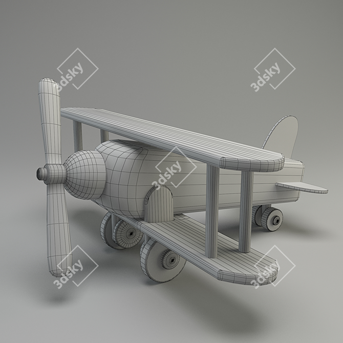 'Sky Soarer' Wooden Toy Plane 3D model image 3