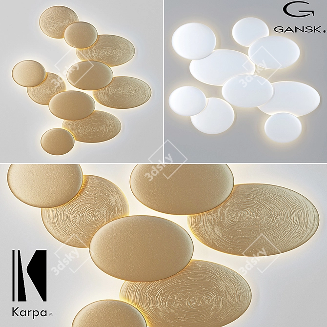 Fiberglass Wall Lamps: Karpa and Gansk 3D model image 1