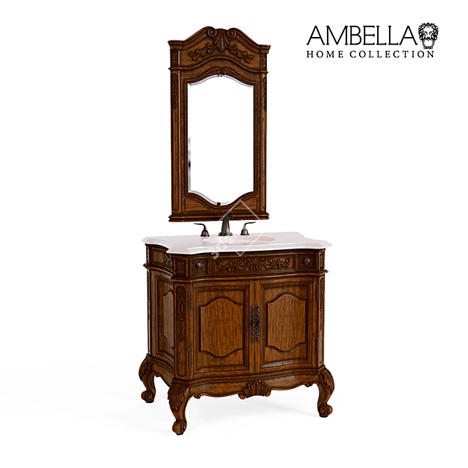 Carved Retreat Sink Chest 3D model image 1