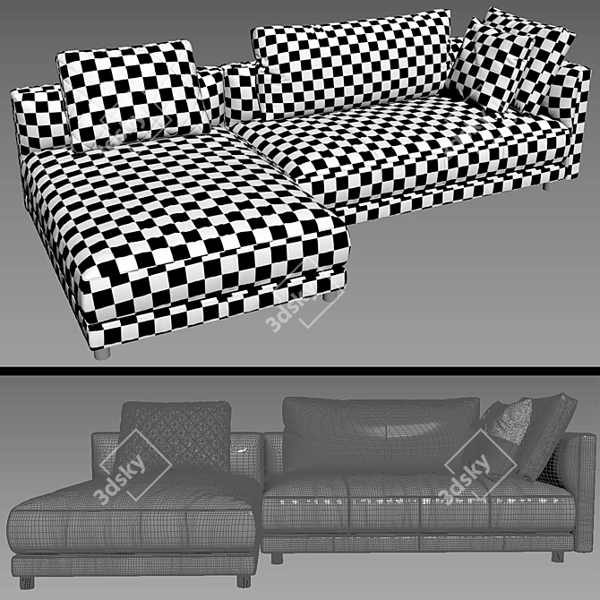 Natuzzi Melpot PBR Sectional 3D model image 3