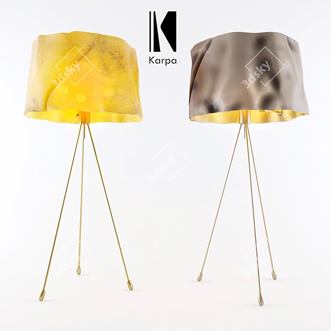 Vintage-inspired Fiberglass Floor Lamp 3D model image 1