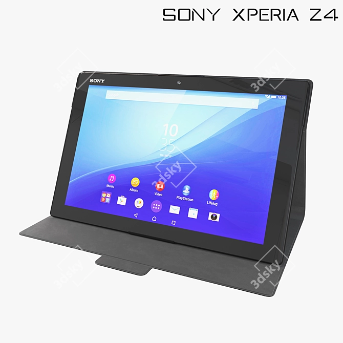 Versatile Xperia Z4 Tablet: Enhanced with Cover and Stand by Sony 3D model image 1