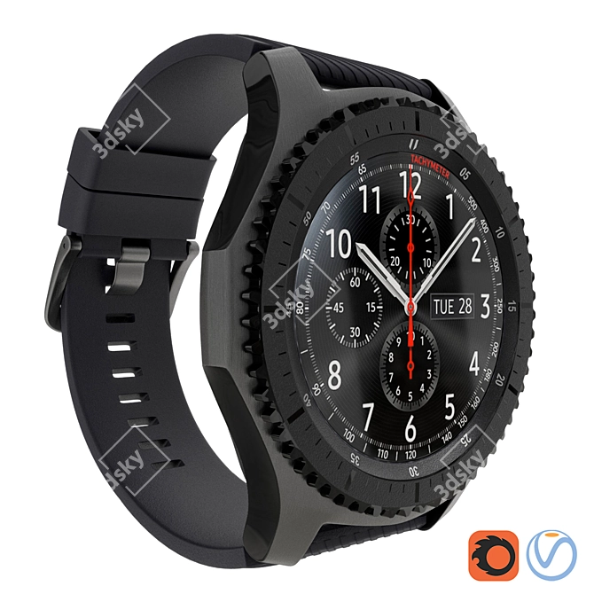 Samsung Gear S3 Frontier: Stylish Smartwatch 3D model image 1