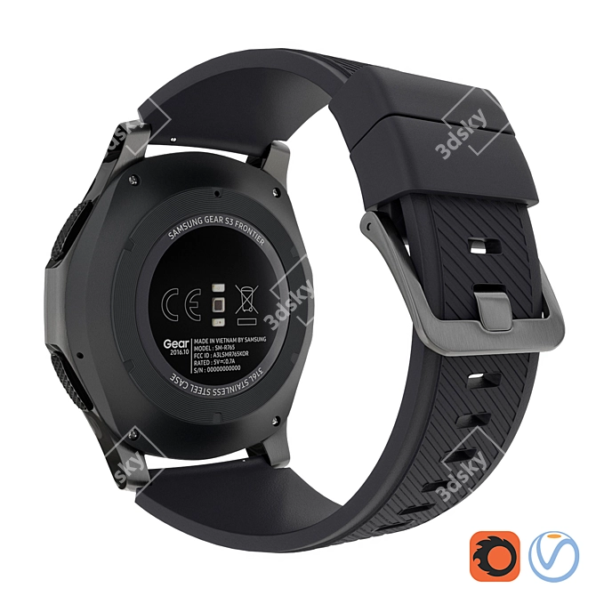 Samsung Gear S3 Frontier: Stylish Smartwatch 3D model image 2