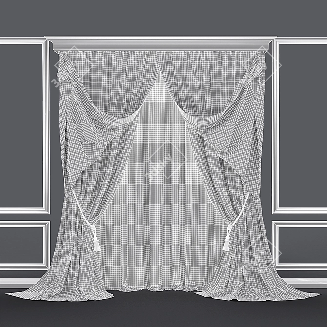 Classic Style Curtain Ensemble 3D model image 3