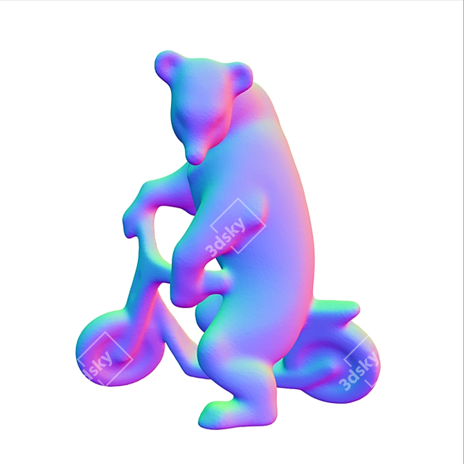 3D Bear Scooter Model 3D model image 2