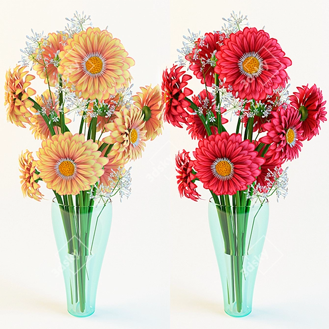 Charming Chrysanthemums 3D model image 2