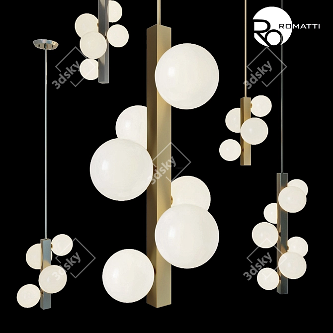 Grape Pendant Light with 4 or 7 Shades 3D model image 1