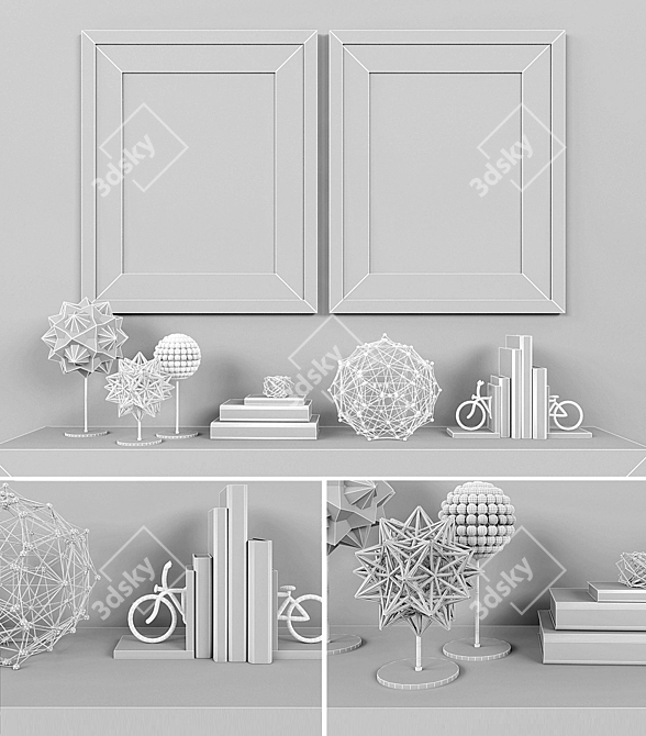 Elegant 4-Piece Decor Set 3D model image 2