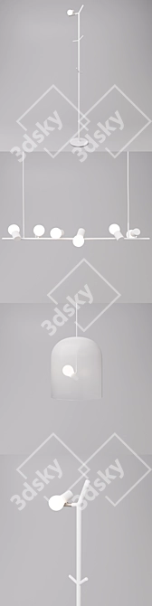 Elegant Avian Glow: Zhili Liu Bird Lamps 3D model image 2