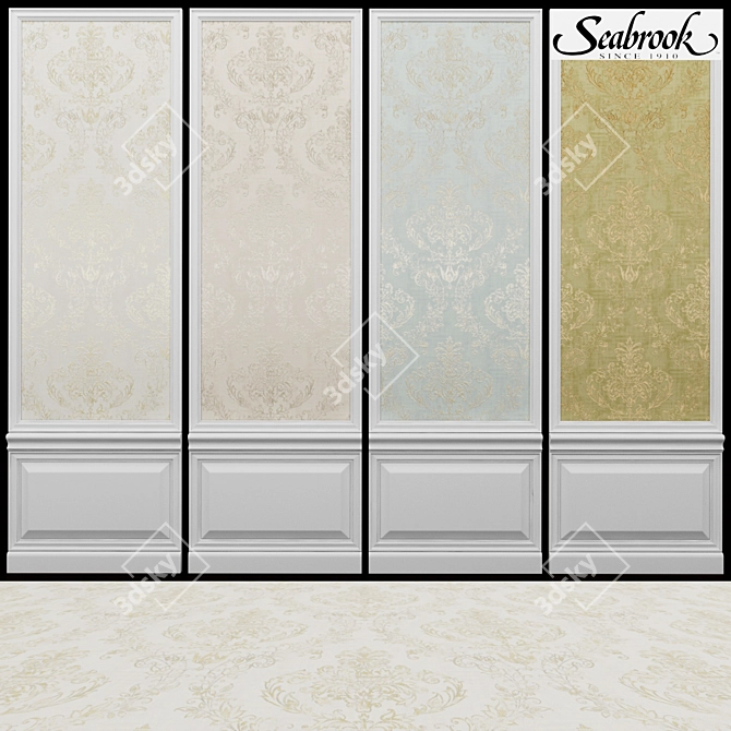Seabrook Dorchester-6: Luxurious Acrylic Coated Wallpaper 3D model image 1