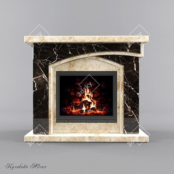  Artisanal Fireplace 3D model image 1