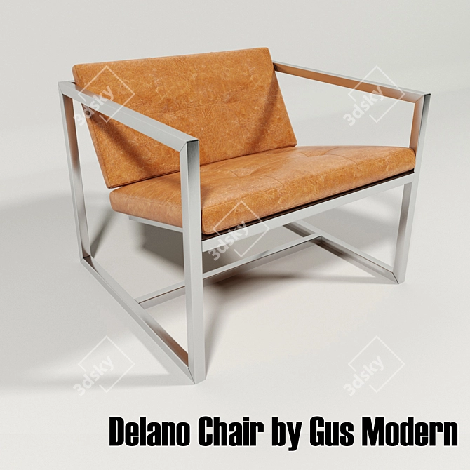 Luxurious Delano Chair: Metal Frame, Variety of Upholstery Options 3D model image 1