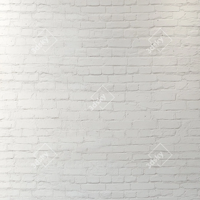 Title: Vintage White Brick Texture 3D model image 3