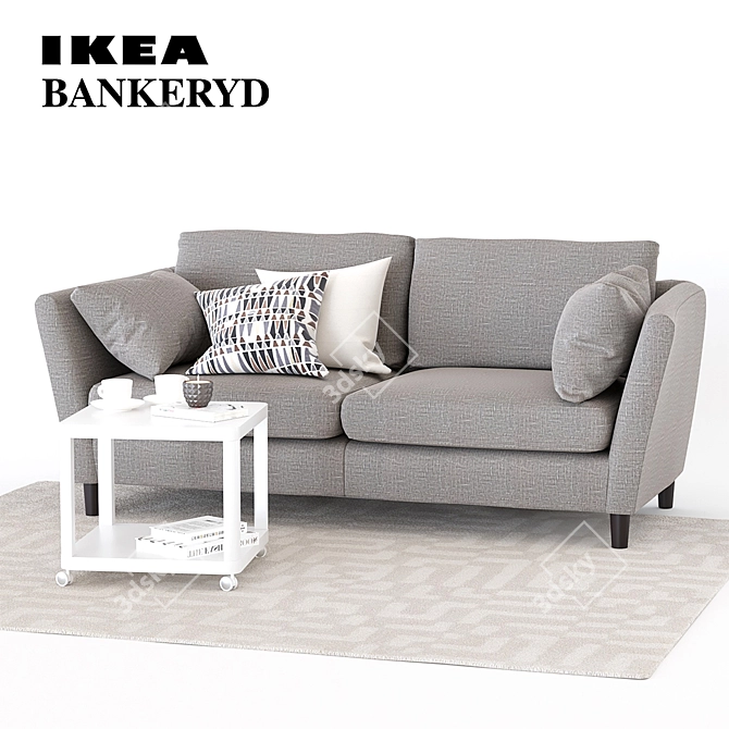 Stylish 3-Seater Sofa - Ikea BANKERYD 3D model image 1