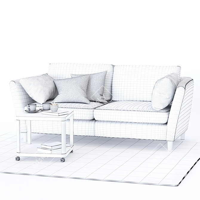 Stylish 3-Seater Sofa - Ikea BANKERYD 3D model image 3