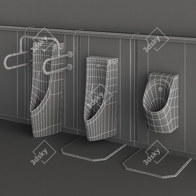 Toto Urinal Collection 3D model image 3