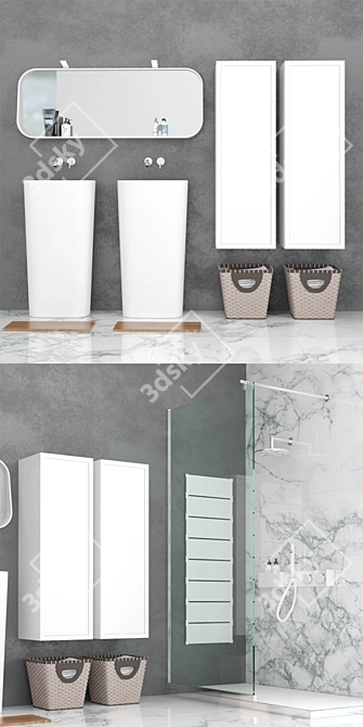 Elegant Bathroom Set: REXA Design 3D model image 2