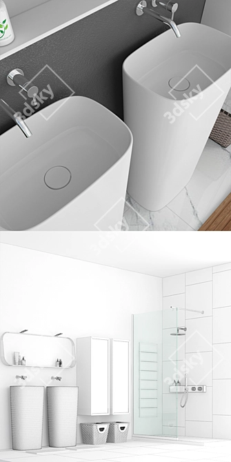 Elegant Bathroom Set: REXA Design 3D model image 3