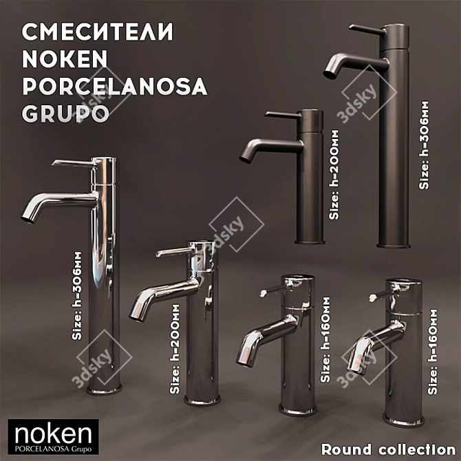 Elegant Mixer NOKEN PORCELANOSA 3D model image 1