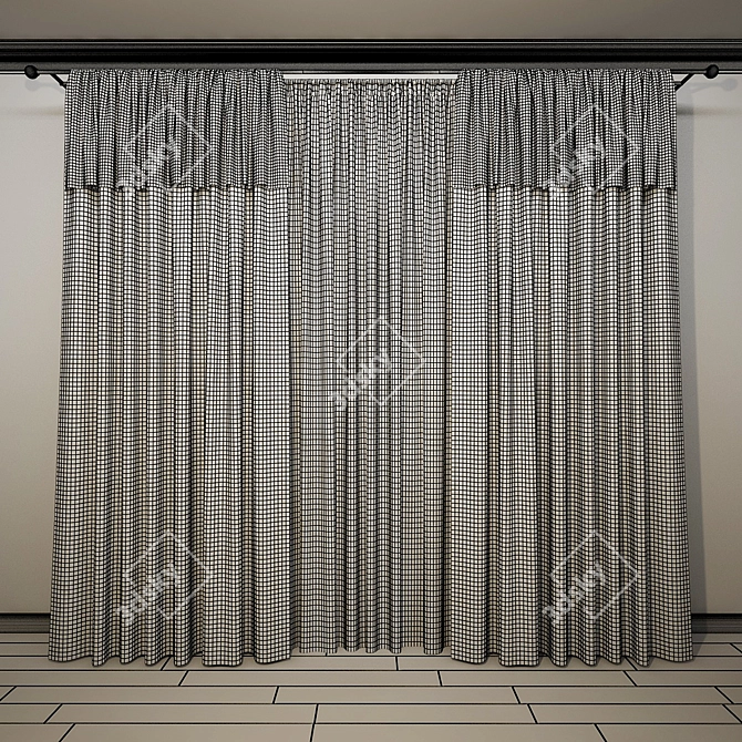 Straight Shadow Curtains 3D model image 2