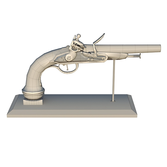 17th Century Silicone Pistol 3D model image 3