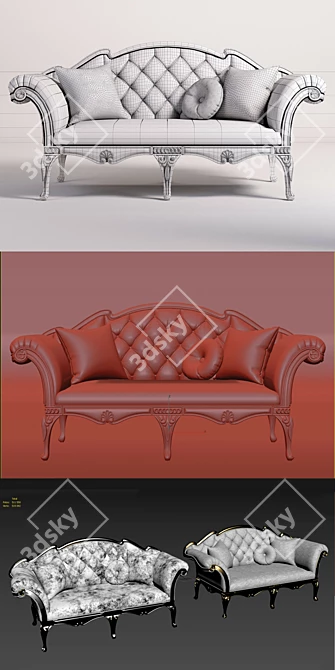 Elegant Bijoux Sofa with Stunning Design 3D model image 3