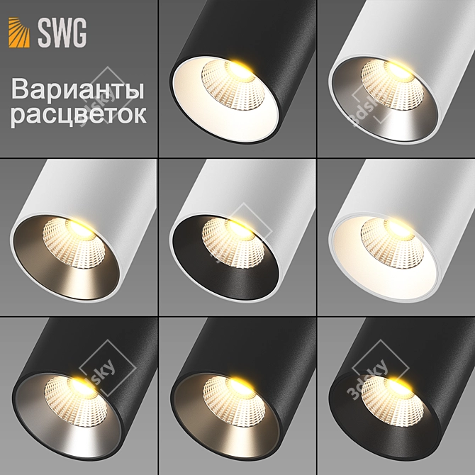 Lumker VL-Base: Stylish Aluminum LED Light 3D model image 2