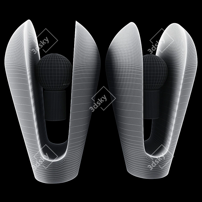 Elegant Carrare Marble Table Lamp 3D model image 2