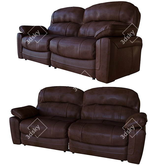 Zavier Reclining Sofa: Ultimate Comfort in Style 3D model image 2