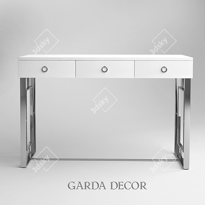 Garda Decor Console: Elegant MDF & Chrome 3D model image 1