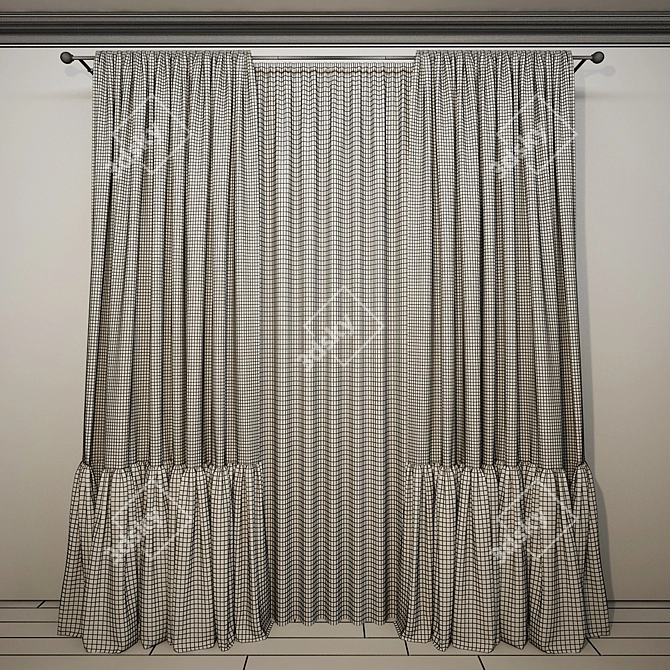 Elegant Shadow Curtains 3D model image 2