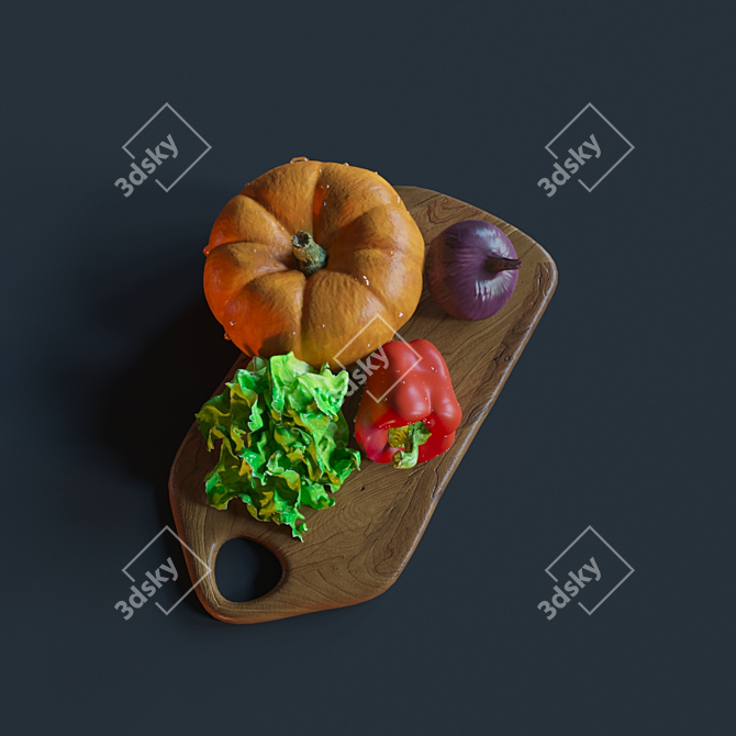 Sleek Anthracite Kitchen Set 3D model image 2