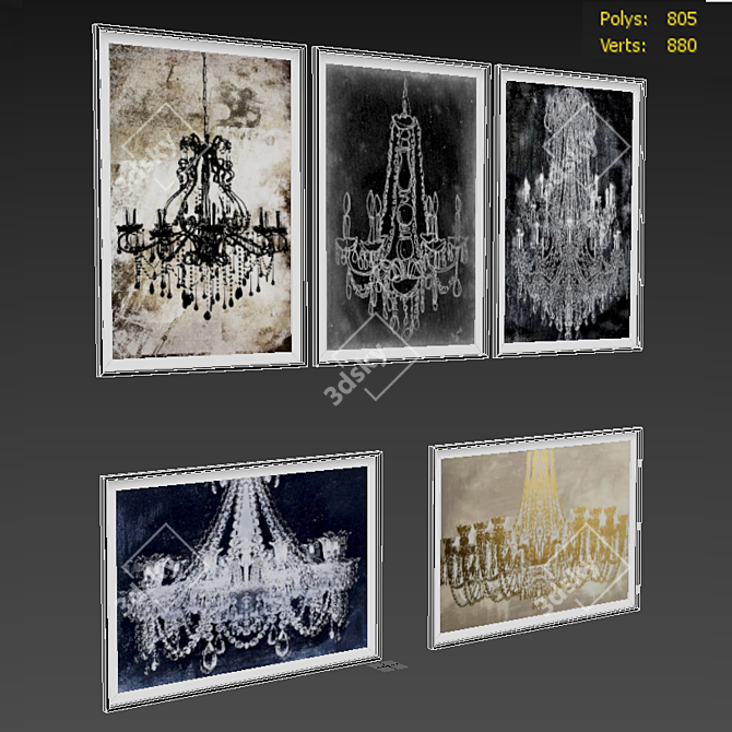Kartina_32: Elegant Art on Canvas 3D model image 2