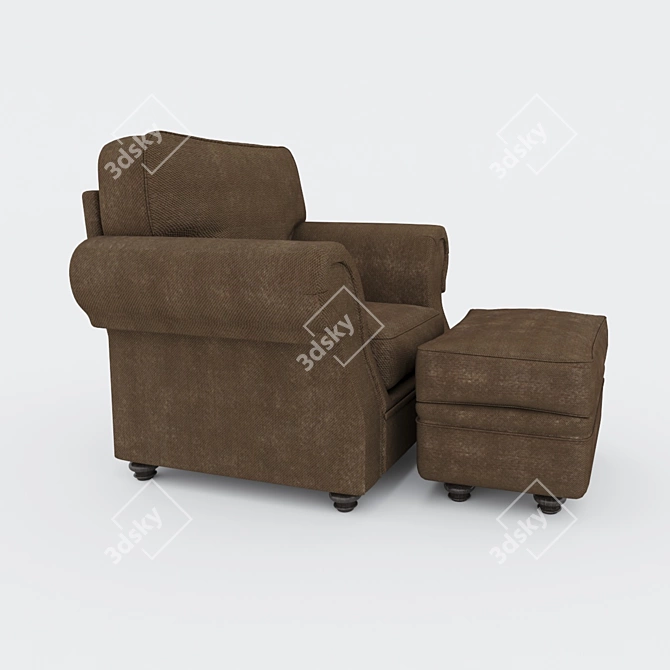 Ashley Armchair with Ottoman 3D model image 2