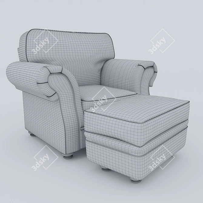 Ashley Armchair with Ottoman 3D model image 3