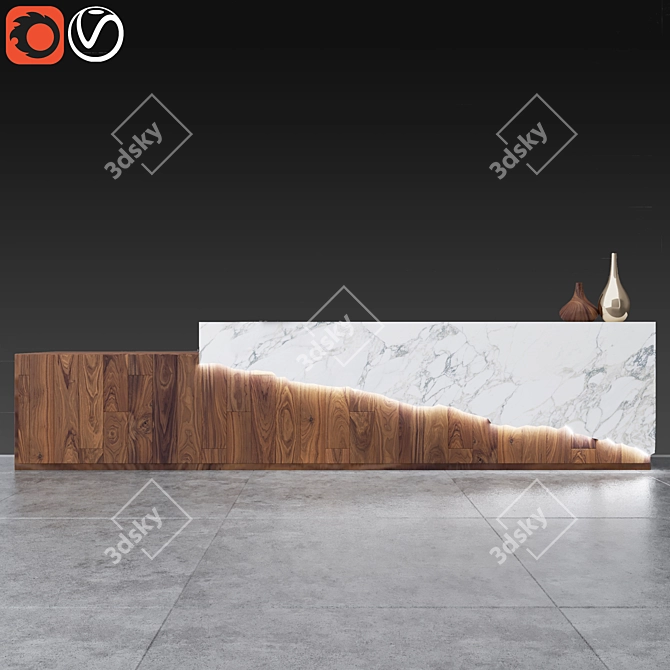 Elegant Reception Marble 3D model image 1