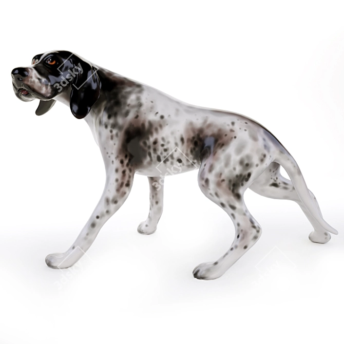 Porcelain Pointer Dog Figurine (23cm) 3D model image 1